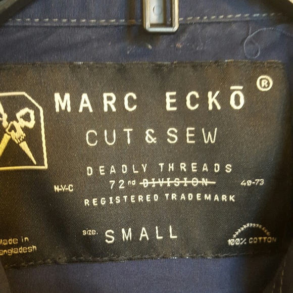 Marc & Ecko Cut & Sew Men Small Navy Shirt - Picture 2 of 4